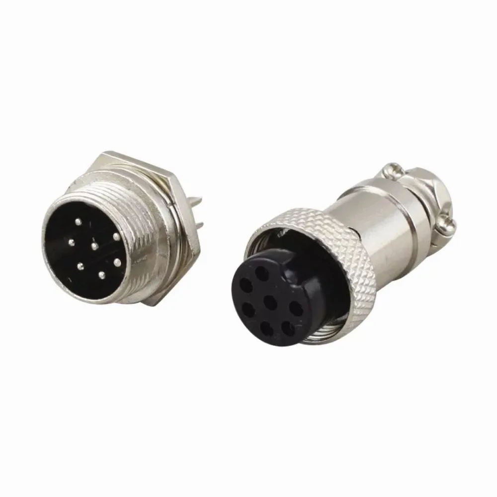 

10pcs/Lot GX16 16mm 7PIN Male and Female Circular Aviation Socket Plug Wire Panel Connector
