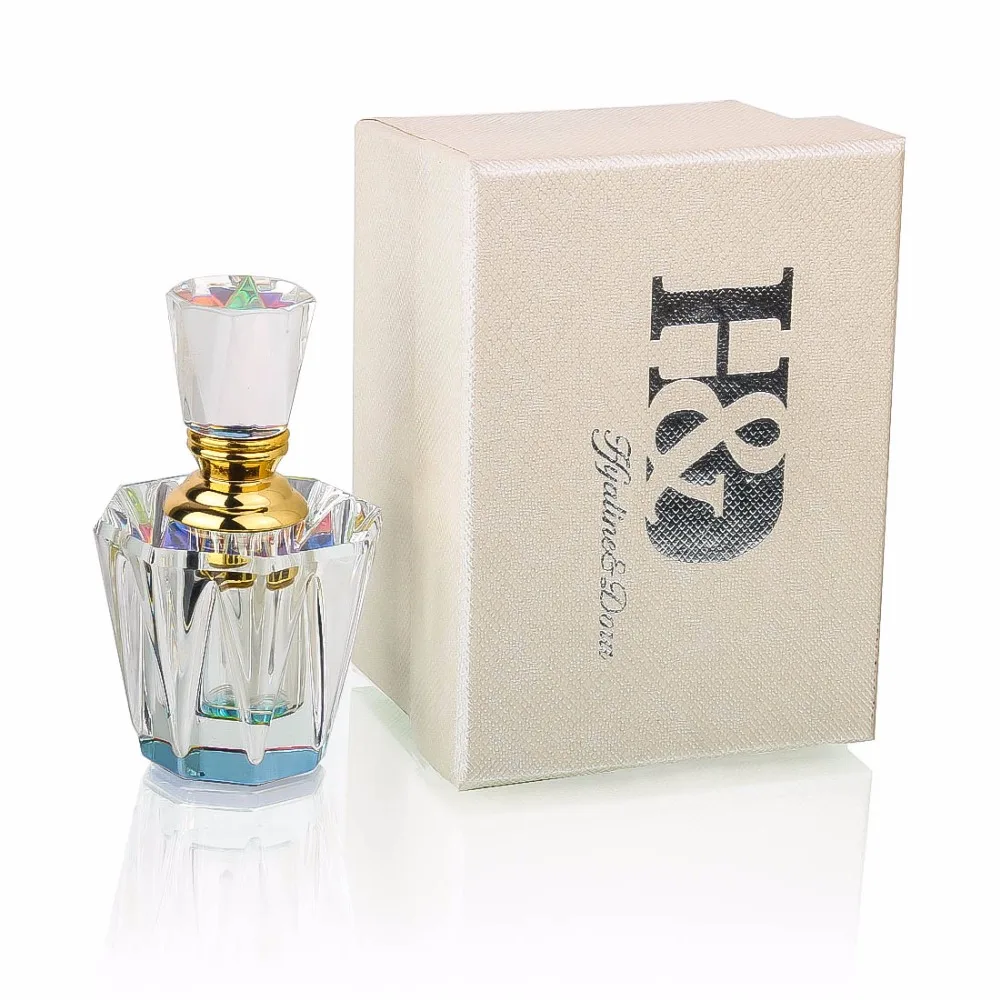 

H&D Women's Fashion Egyptian Crystal Glass Perfume bottles Empty Bottle for Home Decor 3ML Empty Refillable Perfume Bottle
