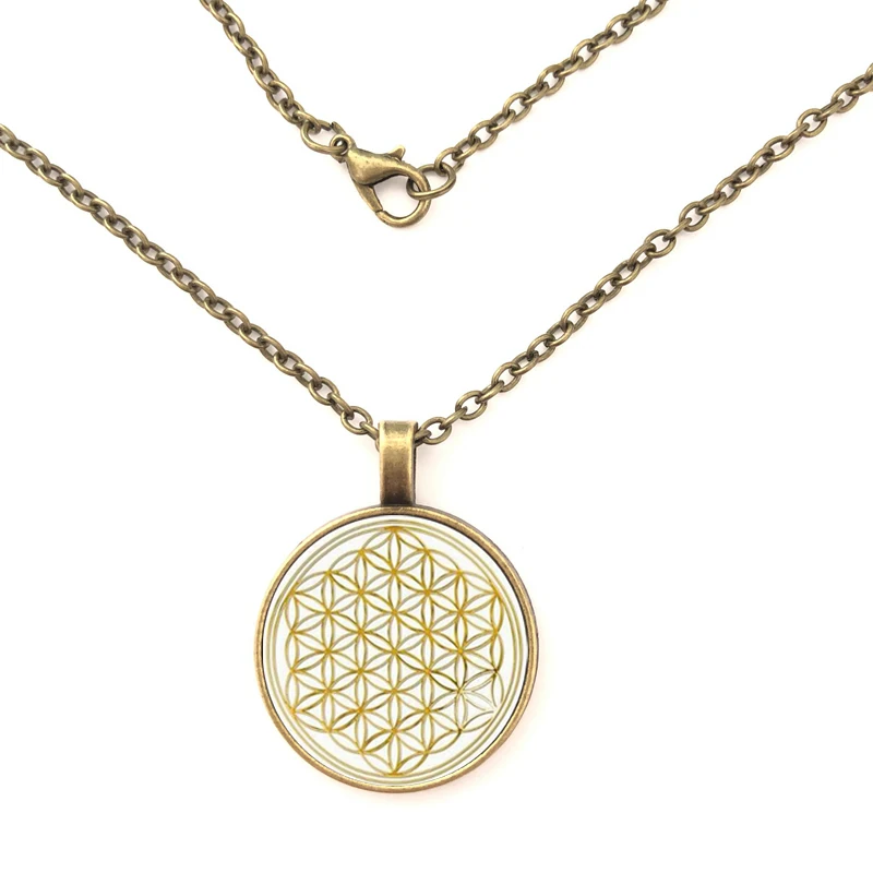 2019 модное классическое круглое ожерелье с изображением мандалы и цветов жизни из