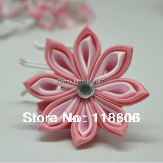 

Free Shipping 100pcs Novelty Light Pink Satin Ribbon Hairbow Without Clip
