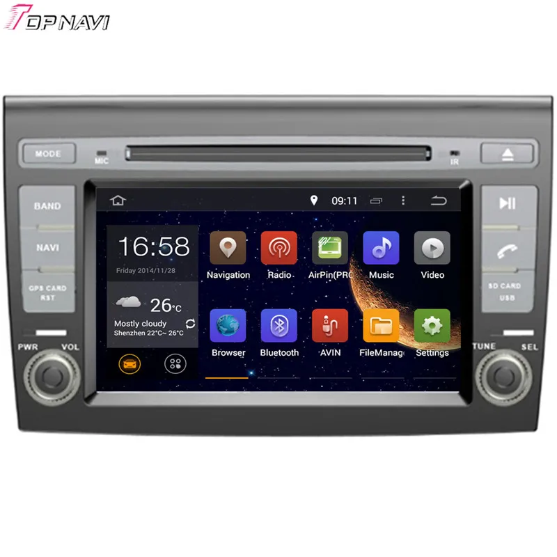Автомагнитола Topnavi 7 дюймов Восьмиядерный процессор ОЗУ 4 Гб Android 6 0 GPS для FIAT BRAVO 2007