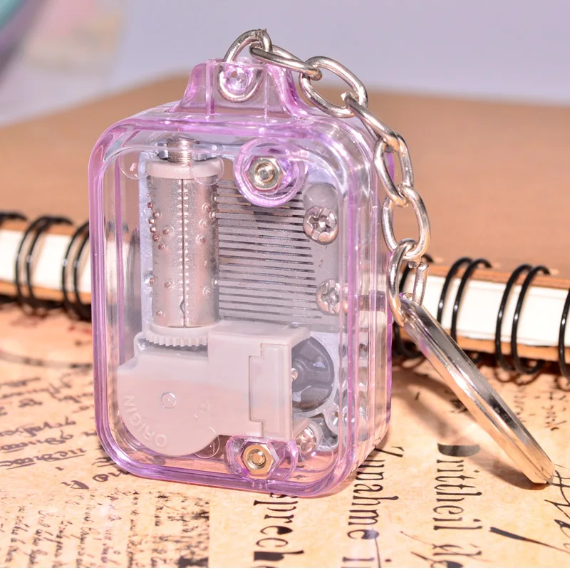 2019 брелок для ключей прозрачная музыкальная шкатулка ручной работы акриловый