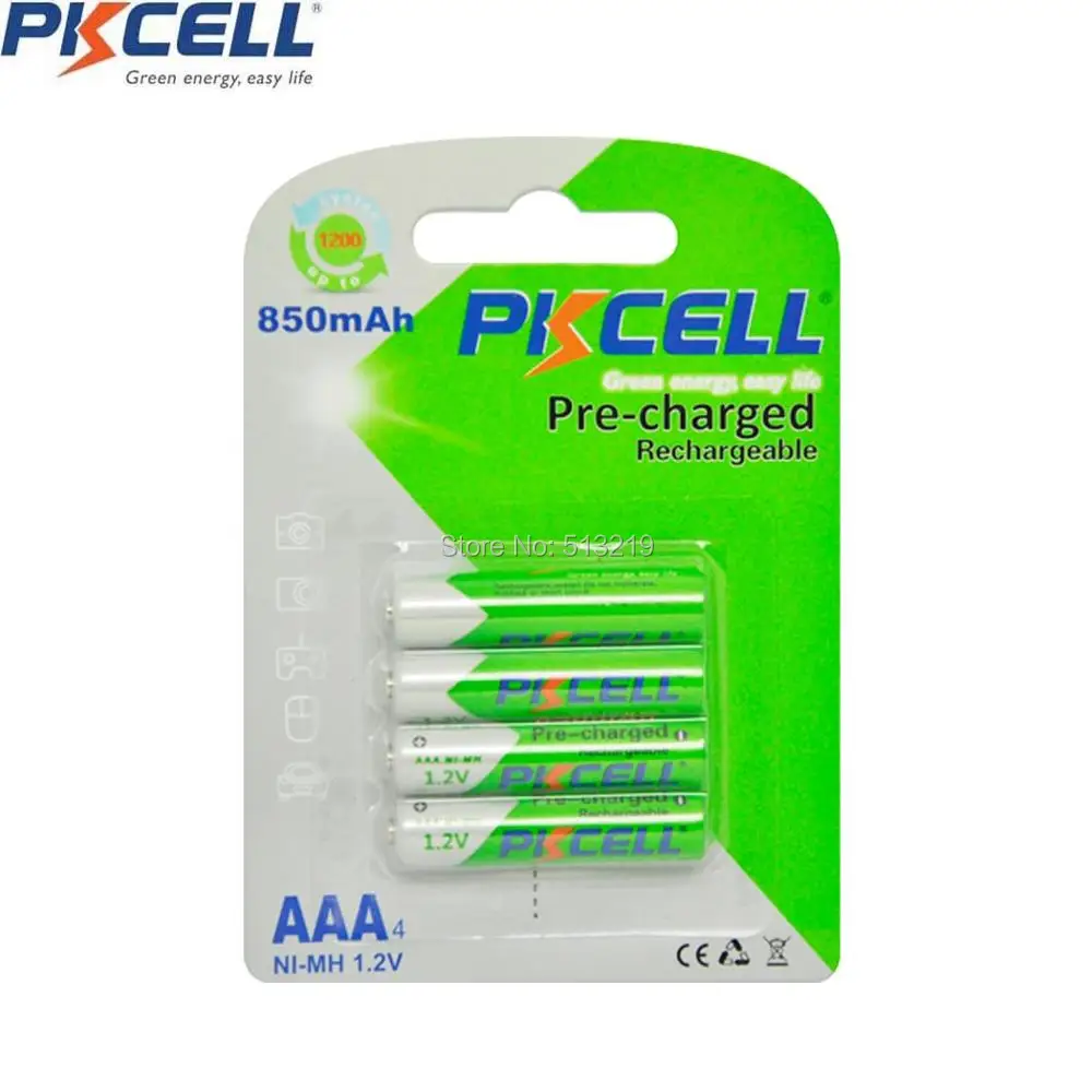 PKCELL 3A 1 2 в AAA 8 шт/2 упаковки NIMH LSD аккумуляторная батарея 850 мАч aaa емкость батареи