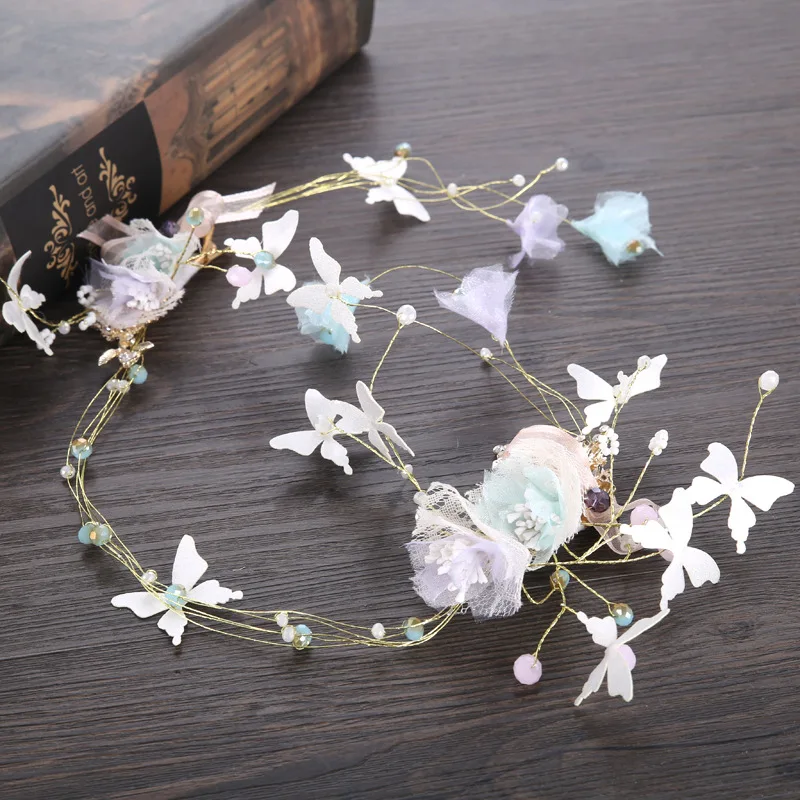 

New Bridal Bow Headband Pearl Rhinestone Wedding Party Hair Accessories Wreath Head Ornaments Bride Hairband Princess Girls Gift