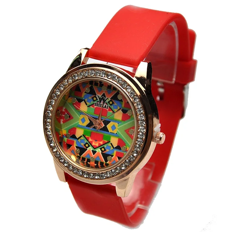 Женские наручные часы с золотыми кристаллами индийские этнические Стразы