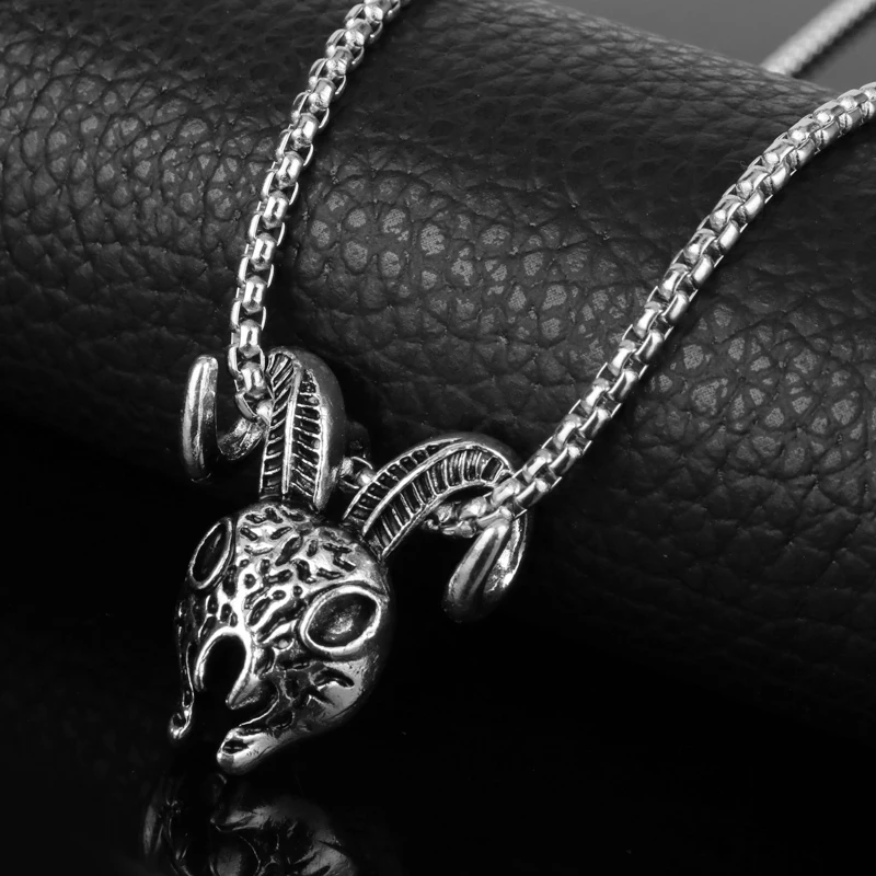 dongsheng Viking Theme Necklace African Tribes Sheep Head Skull Pendant Snake Chain Jewelry Accessories -30 | Украшения и
