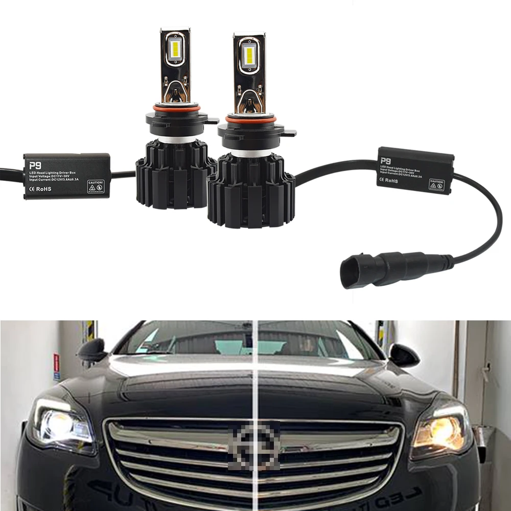 9012 HIR2 P9 светодиодные фары лампы для фар набор 100 Вт 13600LM чипы 6000K Opel Insignia 1st. Gen. FL