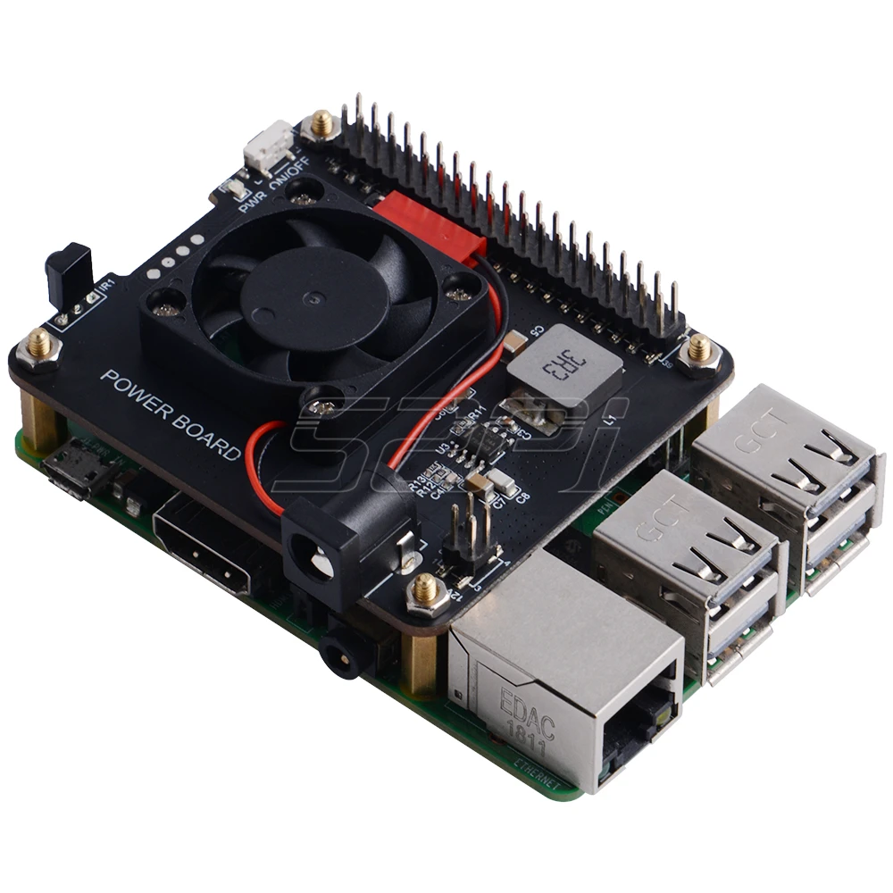 52Pi плата питания DockerPi для Raspberry Pi 4 B& 3B+ и вся Платформа питания с безопасным выключением вентилятор автоматического охлаждения Плата расширения