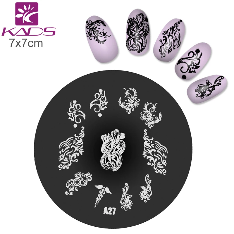 KADS A27 Цветок Украшения Ногтей Штамповки Пластин Конструкции Nail Art Шаблоны Stamp DIY