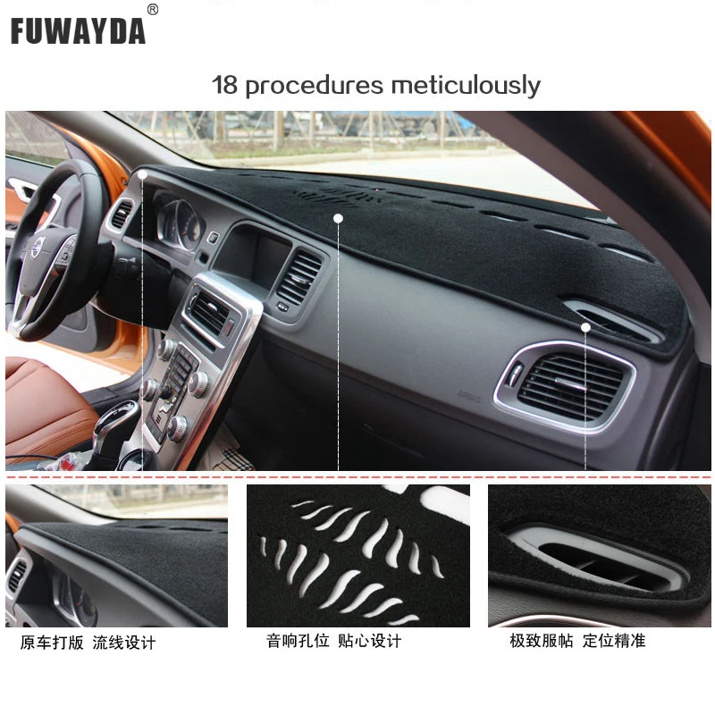 

FUWAYDA Car dashboard covers mat for Ford New Mondeo 2013 years Right hand drive dashmat pad dash cover auto dashboard stickers