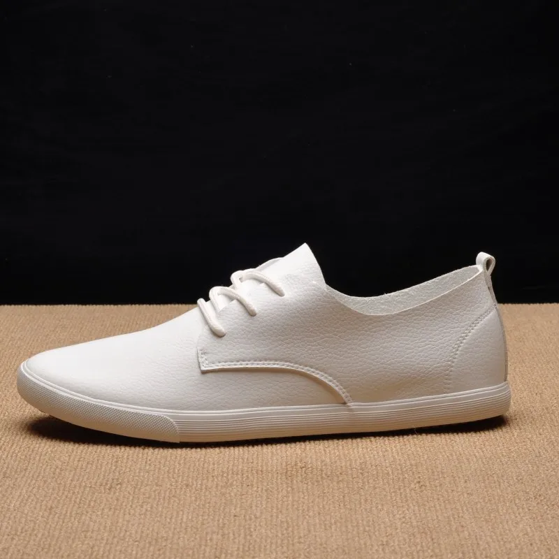New Summer Men Shoes White Sneakers Soft Light Weight Casual Flats Zapatos Hombre Fashion Black Pu Leather | Обувь