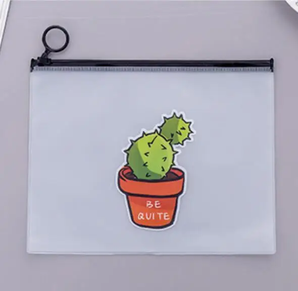 One Cactus Кактус прозрачный ПВХ A5 файл папка для документов канцелярских принадлежностей мешок для Студент Дети Карандаш Чехол Коробка органайзер для поездок - Цвет: One Cactus
