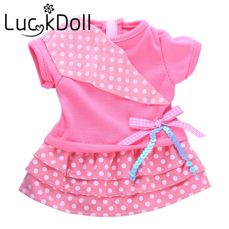 LUCKDOLL розовый шить Плиссированное Платье для 43 см ухода за ребенком мам кукла или