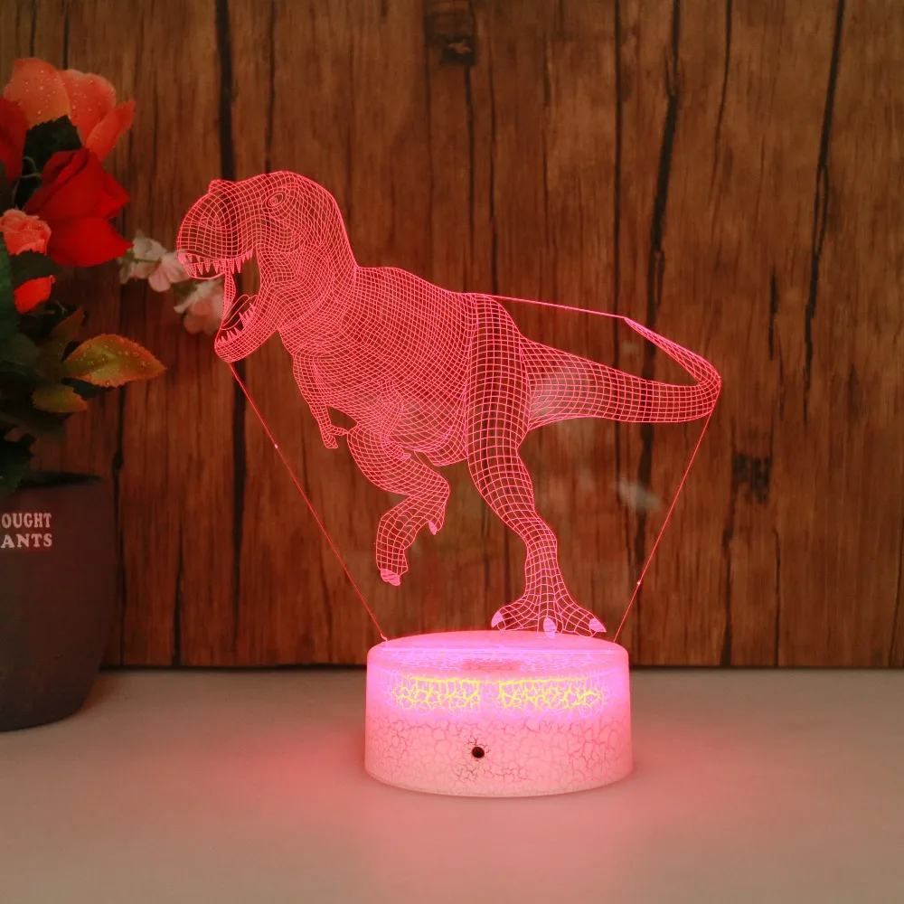 Новинка 3D с единорогом Serise трещина база 7 видов цветов ночник LED сенсорный USB для