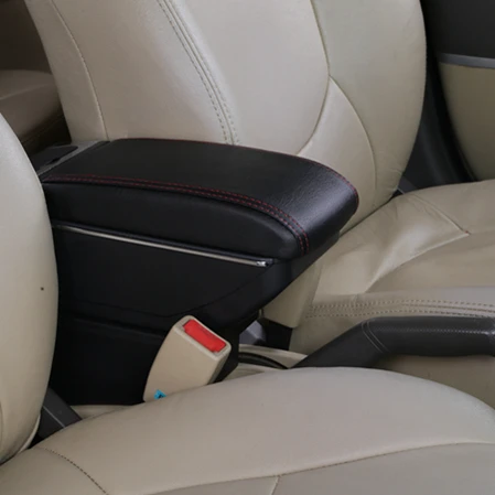 B Styke Black Red Центральная консоль коробка для хранения для Chevrolet Sail 3 подлокотник коробка вращающийся двухслойная пепельница зарядка через usb аксессуары для украшения автомобиля - Название цвета: B Styke Black Red