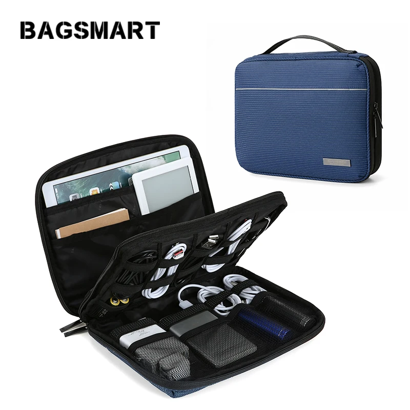 Двухслойные дорожные Чехлы для электроники BAGSMART органайзер кабеля сумки
