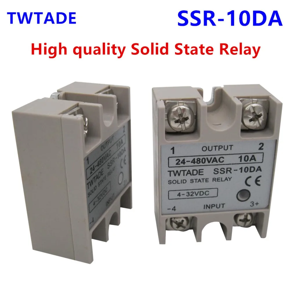 Twtade/Однофазное твердотельное реле SSR-10DA SSR-25DA SSR-40DA 10A 25A 40A на самом деле 3-32 В постоянного тока в переменный 24-380V AC SSR 10DA 25DA 40DA