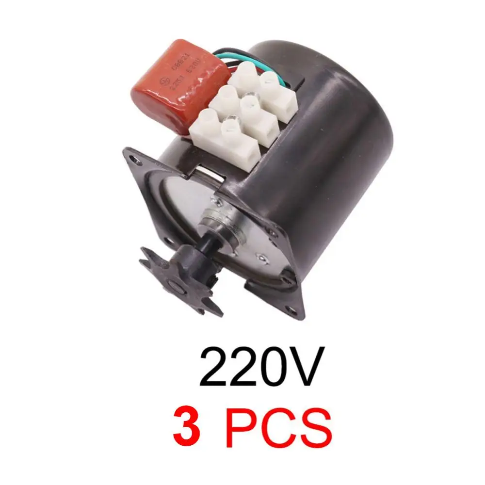 3 pcs 220V 3 шт. автоматический инкубатор яйца вращающийся мотор 220V или 110V 60ktyz коготь полюс постоянный магнит синхронный яйцо двигатель - Цвет: 3 pcs 220V
