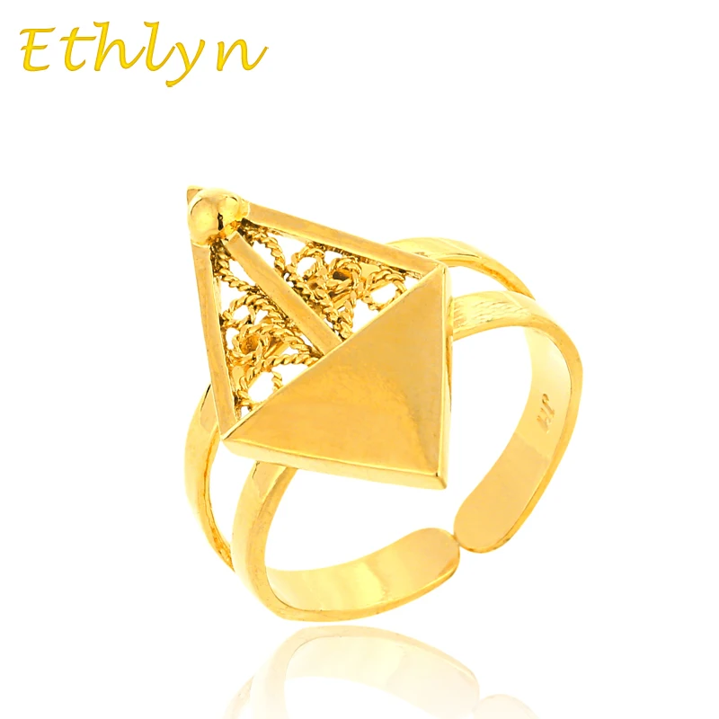 Женское кольцо с изменяемым размером Ethlyn золотистое золотистого цвета в