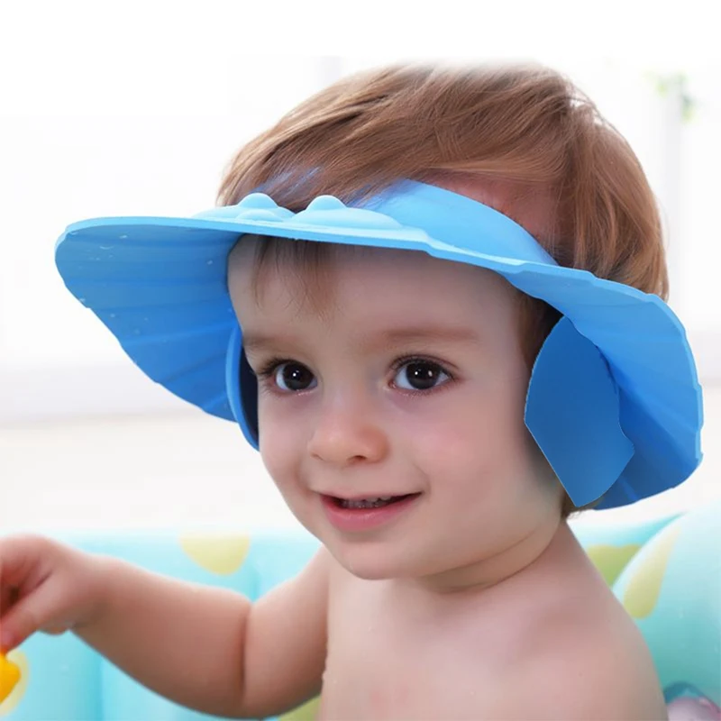

Adjustable Kids Shampoo Cap Baby Safety Ear Protection Hats Wash Hair Ear Shield Caps Soft Children Bath Shower EyeBathing Care