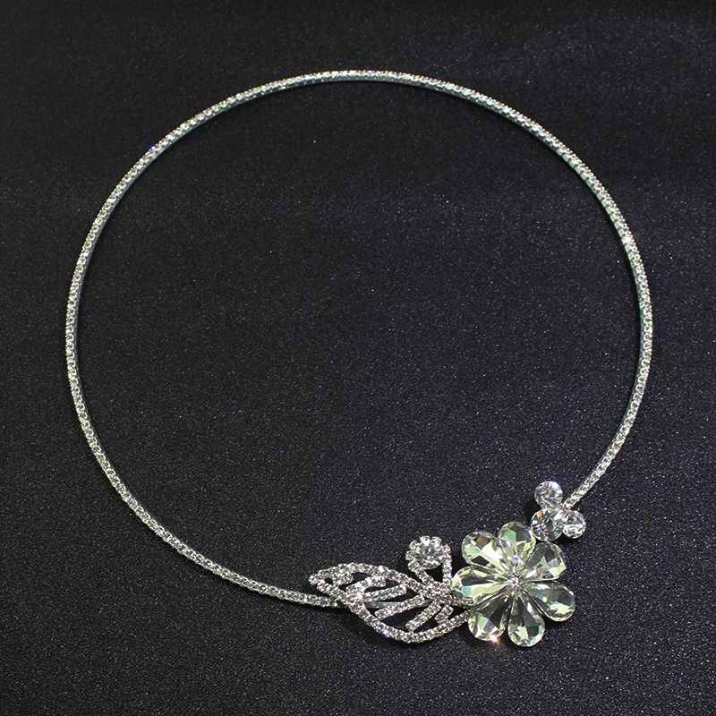 2021 модные ювелирные изделия с кристаллами горловины цветок Стразы чокер