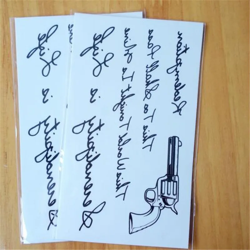 Bittb 5PC Waterproof Temporary Tattoo Beauty Arm Feet Body Art Tattoos Fake Stickers Gun Pattern | Красота и здоровье