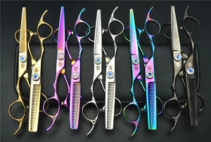 2 шт., Профессиональные Парикмахерские ножницы с фиолетовым драконом, 6,0 дюйма, левосторонние, Z8002
