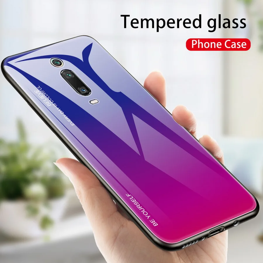 Градиентные стеклянные Чехлы для Xiaomi Redmi K20/K20 Pro чехол Mi 9 T/Mi 9T телефона защита