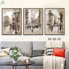 Набор из 3 картин, настенная Картина на холсте, современная живопись в Париже, уличная живопись, искусственный пейзаж, настенные картины для гостиной