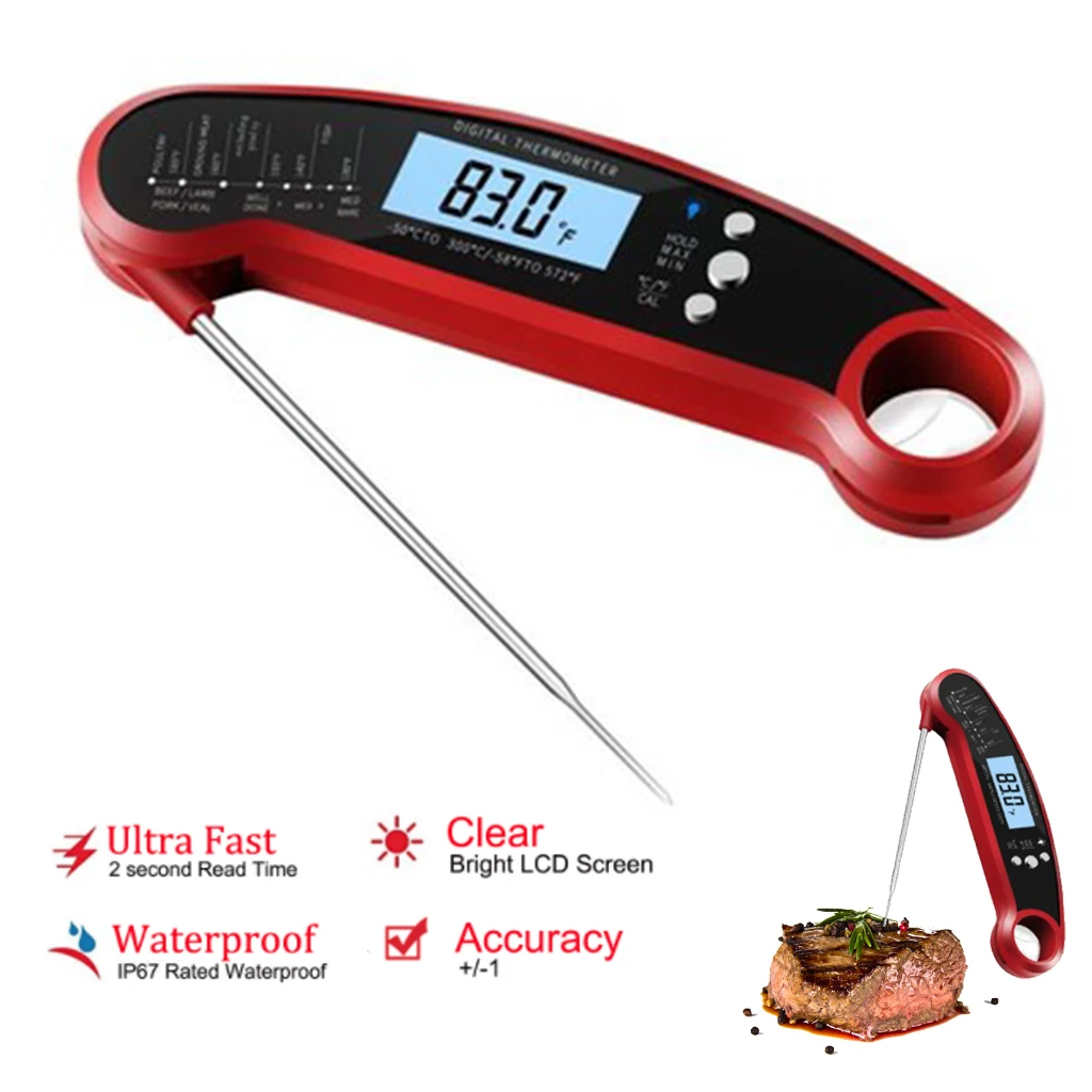 

Digital Oven Thermometers Waterproof Instant Read Thermometers For Food Meat Cooking BBQ Calibration Backlight Kitchen Tools
