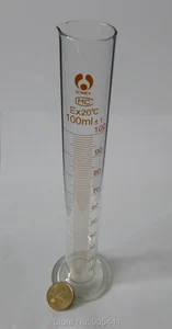 Цилиндрическое мерное стекло, материал из силикатного стекла 100 мл, бесплатная доставка