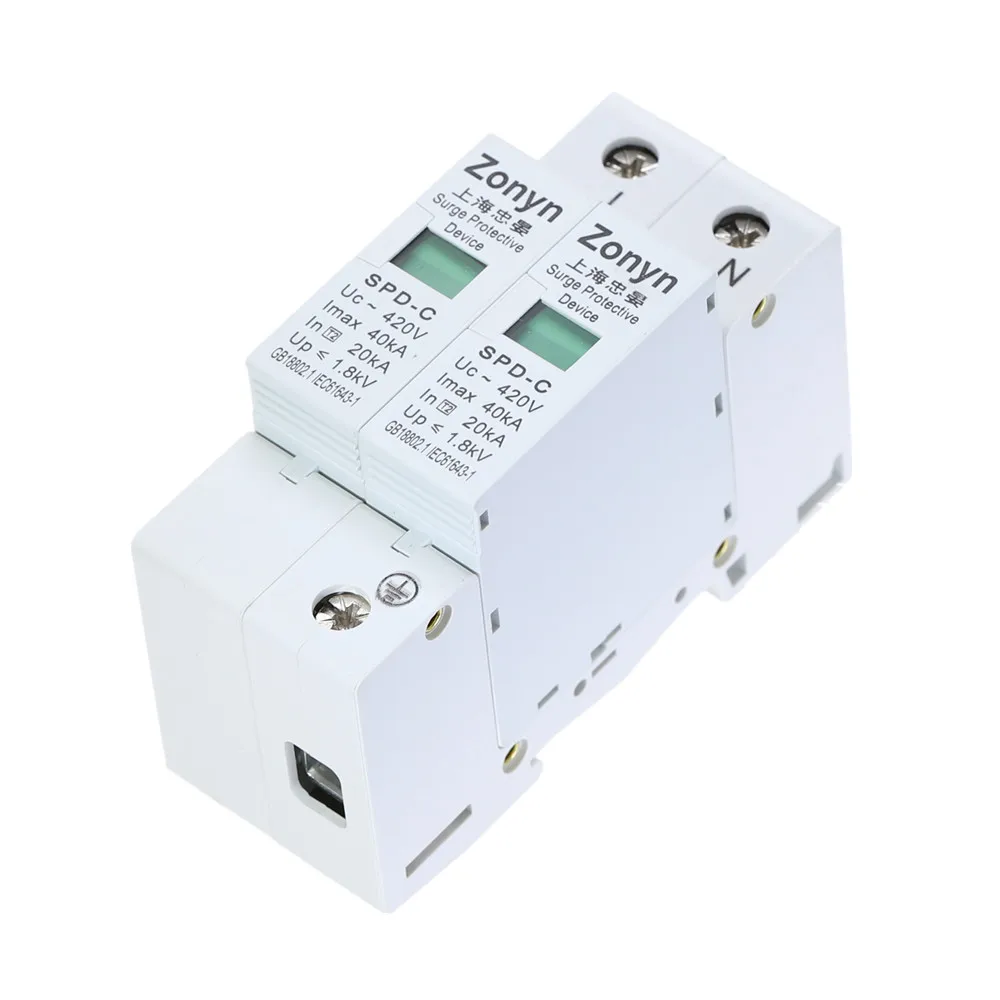 Защитное устройство от перенапряжения 1 шт. высокое качество 2P SPD 420 в 20KA ~ 40KA House 1P +