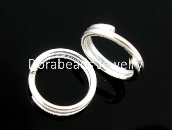 DoreenBeads Бесплатная Доставка! 400 Шт. Посеребренная Двойные Петли Открытые Перейти