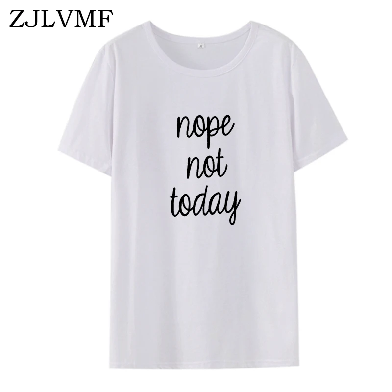 Zjlvmf Nope Not Today Женская хлопчатобумажная рубашка Harajuku модная повседневная женская