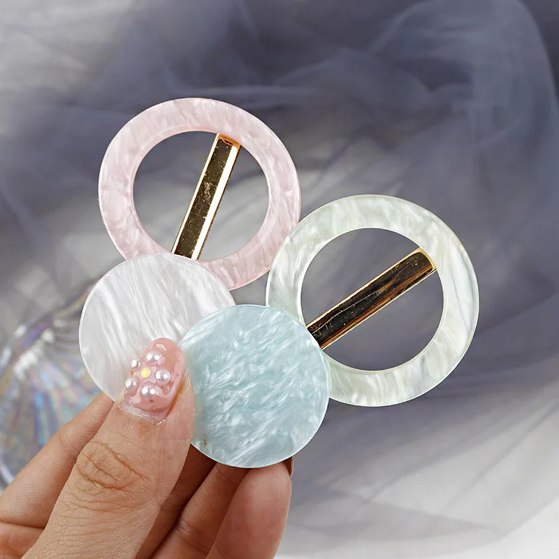 Женские круглые заколки для волос RE из акрила и уксусной кислоты цветные полые