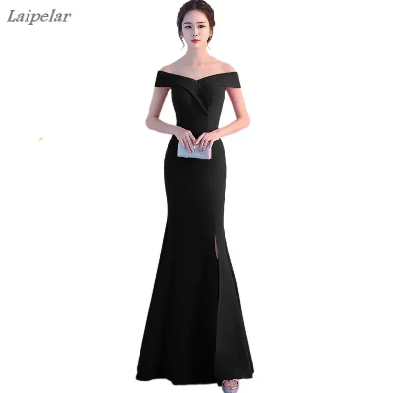 

Elegant Women Ball Gown Long Dress Off Shoulder Slim Wrap Floor-Length Party Dress Sexy Vestidos Maxi Mermaid Dress