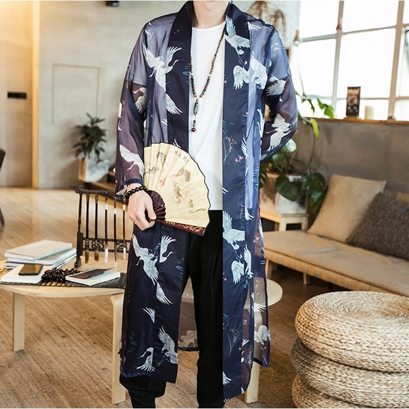 Кимоно кардиган мужской японский obi yukata Япония кимоно мужская японская мода haori