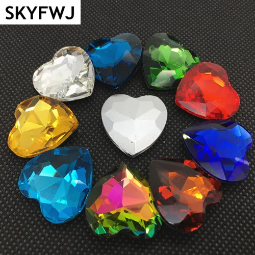 

All Rest Colors Sizes 8mm,10mm,12mm,14mm,16mm,18mm,27mm 4827 Heart Shape Glass Crystal Fancy Stone For Garment Making