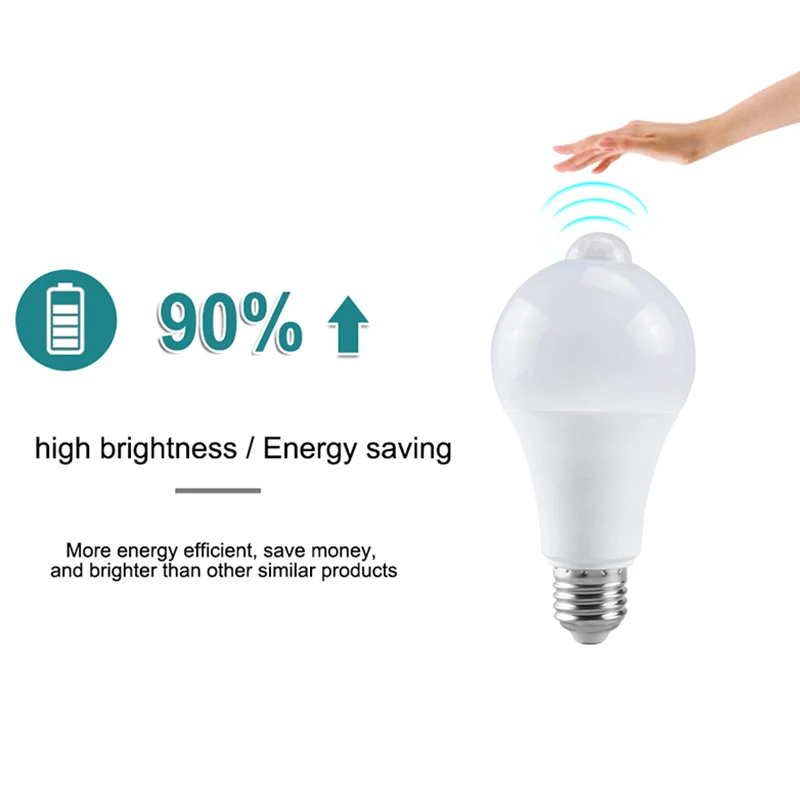 

EeeToo LED Light Bulb E27 with Motion Sensor PIR AC 85-265V 12W 15W 18W 20W Lampada LED Lamp Bulbs for Home Stair Lighting