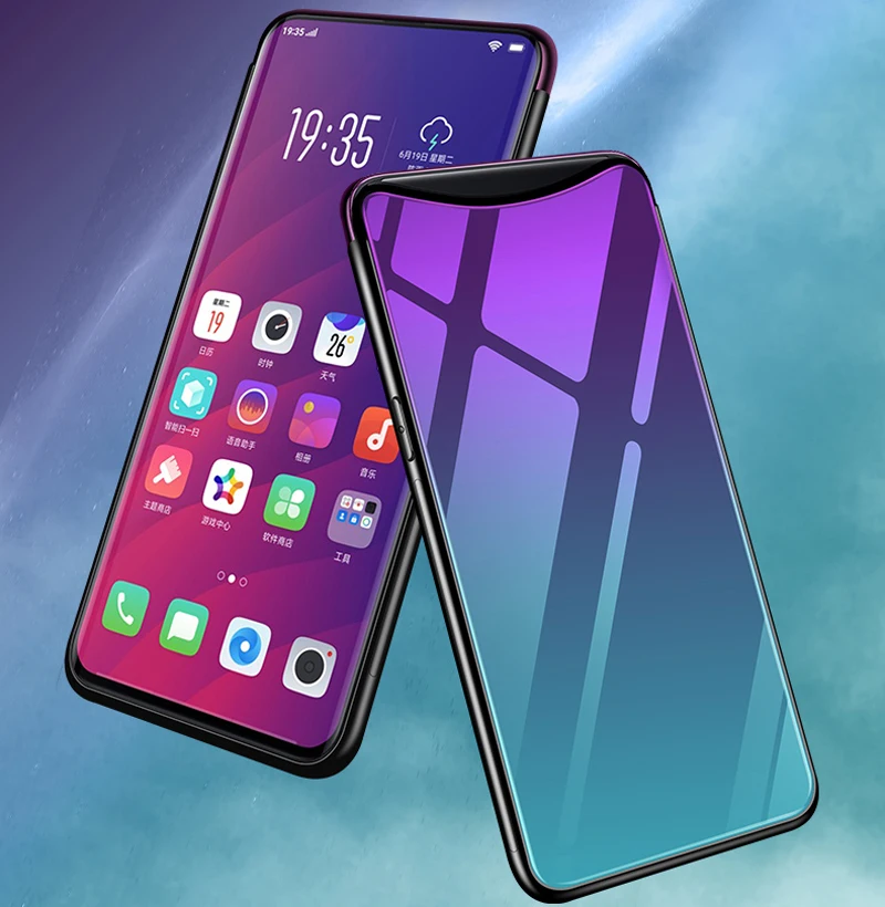 Градиентные Чехлы Aurora из закаленного стекла для OPPO FindX Case 6 42 ''роскошный