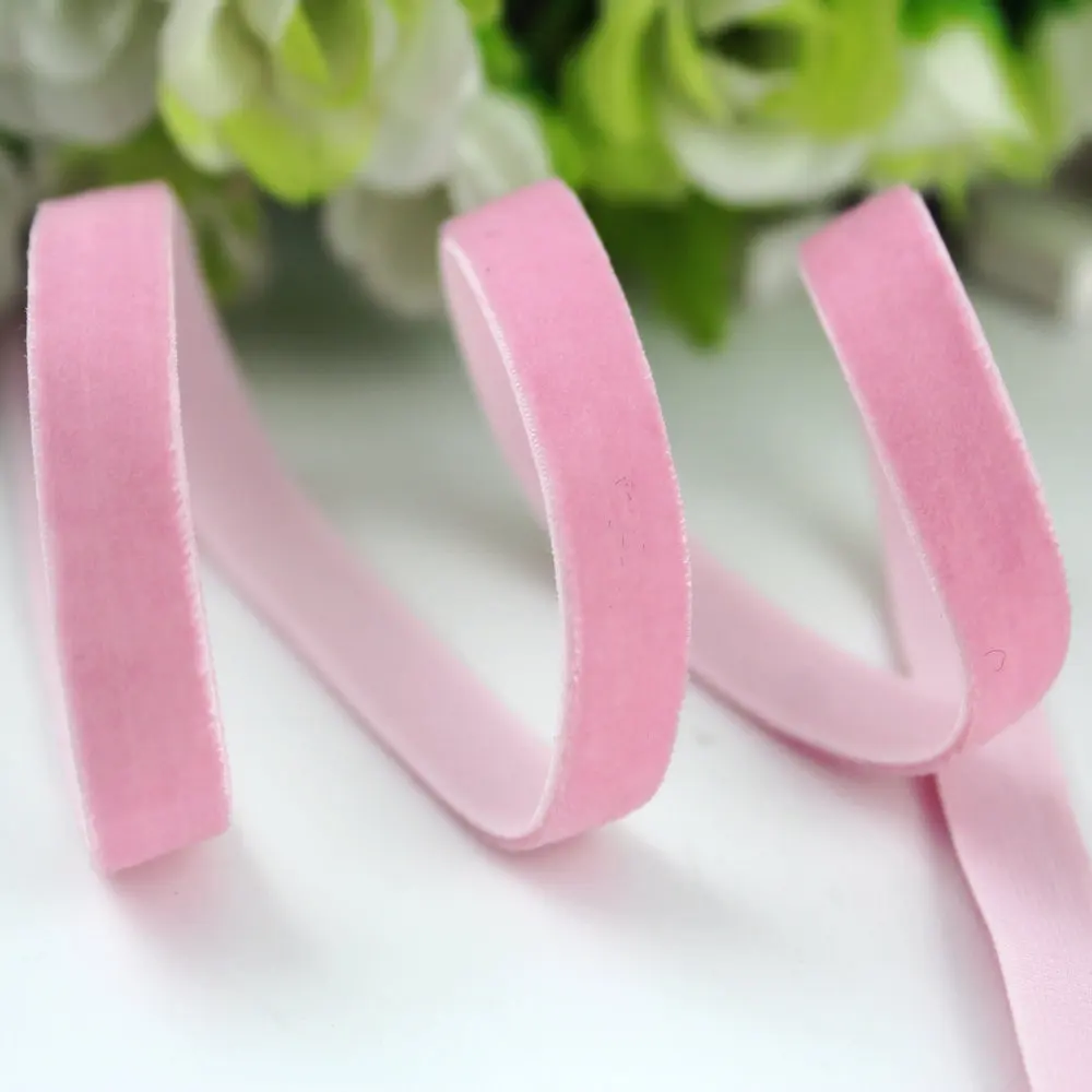 Односторонняя эластичная бархатная лента 3/8 дюйма 9 мм для творчества