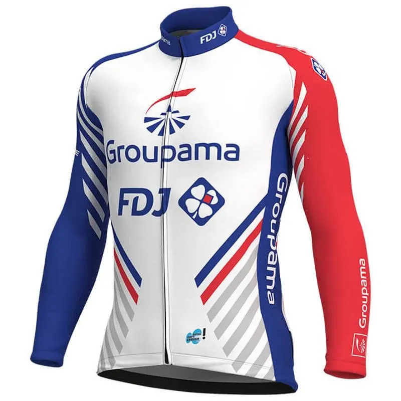 jersey fleece Зимний флис pro team groupama fdj Велоспорт Джерси наборы грелка Ropa Ciclismo быстросохнущая MTB велосипедная одежда гелевые прокладки наборы - Цвет: jersey fleece