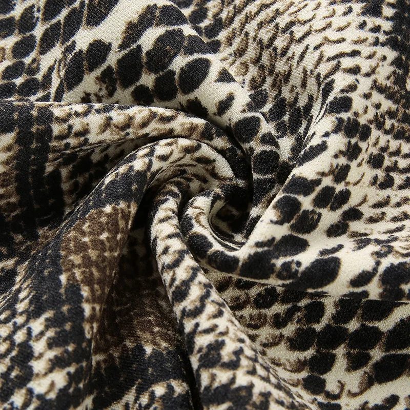 Женское платье-карандаш со змеиным принтом и V-образным вырезом | Женская одежда