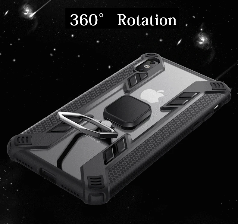 Cover for iPhone 6 6s 7 8 Plus X XR XS Max Case Hybrid FullBody Rugged Ultra-Thin cratch-Resistant Rotating Ring Holder Non-Slip |