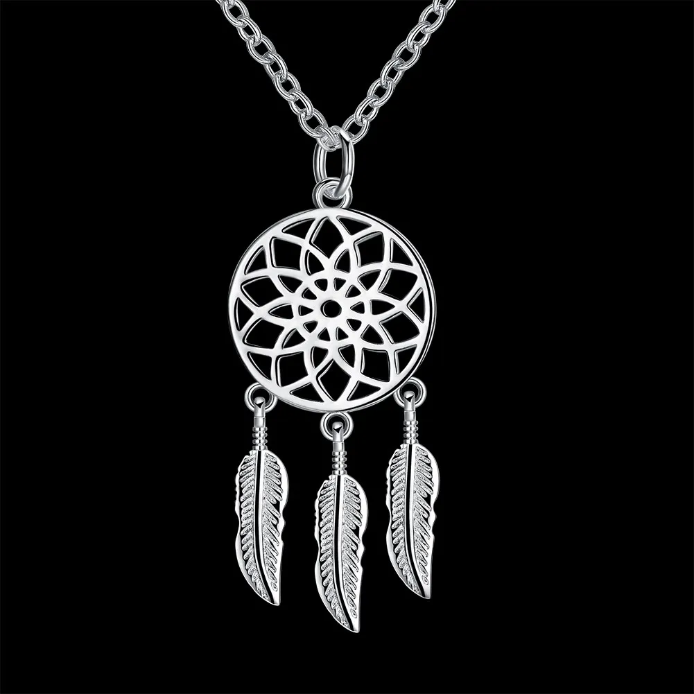 hollowed-out carved hanging feather orecchini pendenti colares women pour femme pendentif pendant joias marc Dahu Rico necklaces | Украшения