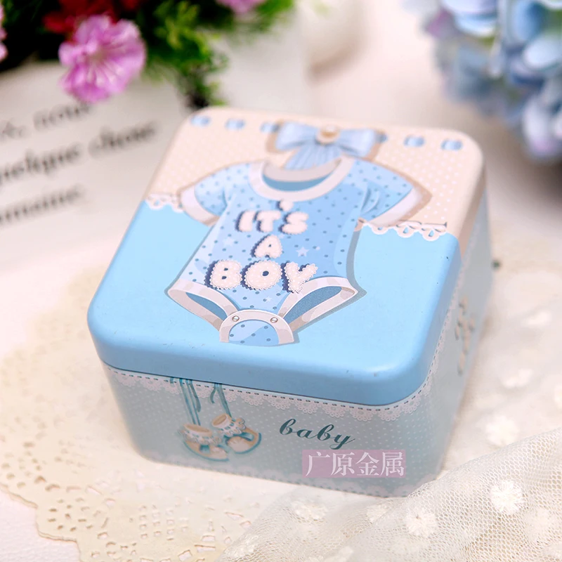 10 шт. жести крещение Baby Shower сувениры День рождения мальчик и девочка Подарочная