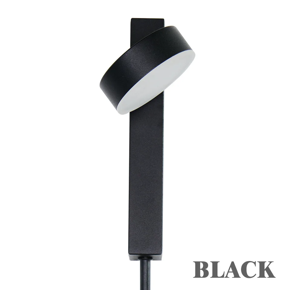 Black Светодиодный настенный светильник в скандинавском стиле Simple7W 9 Вт, настенный светильник для спальни, гостиной, прохода, учебы, чтения, затемнения, современный бра, настенные светильники - Цвет абажура: Black