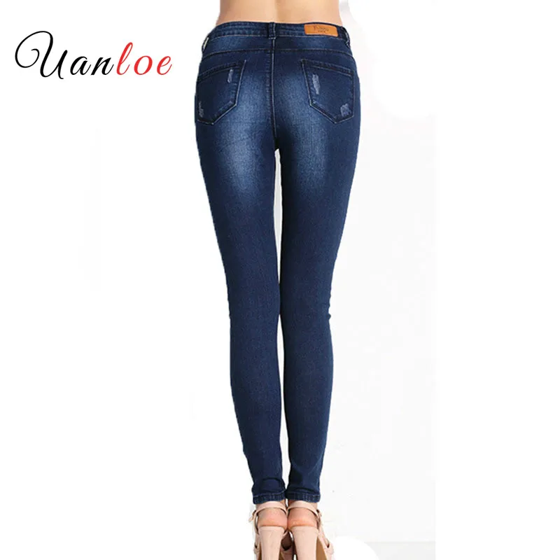 Женские джинсы со средней талией потертые Синие рваные 2019|jeans for women|pants jeansjeans fashion |