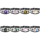 EJ глазурь Единорог и девочка для женщин девушки подарок модный стеклянный кабошон Эффектный черный кожаный браслет