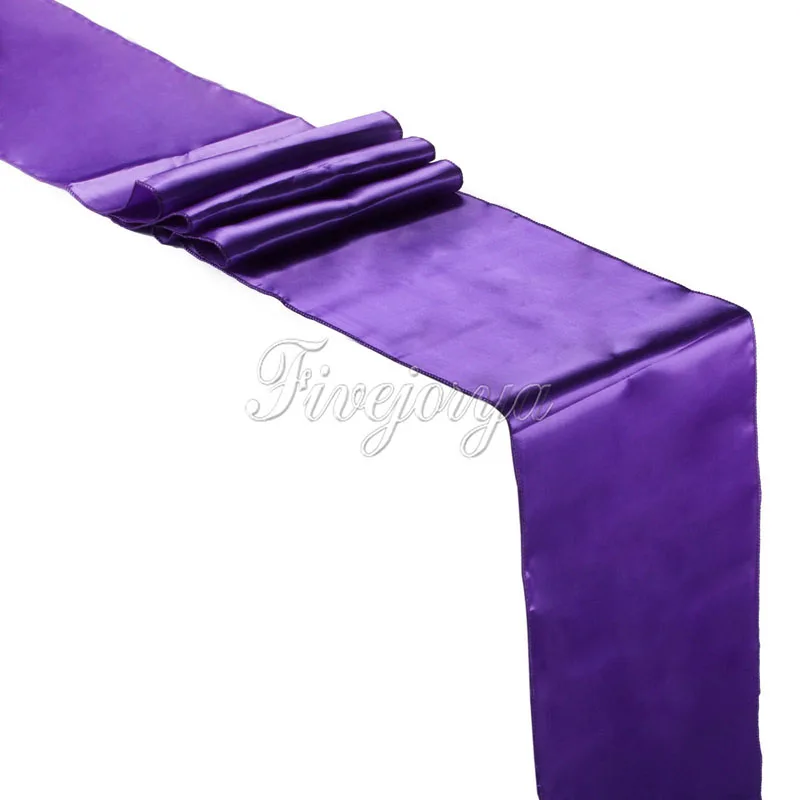 purple 10 шт. 30 см x 275 см атласные настольные бегуны для свадебной вечеринки украшение для банкета поставка высокое качество Новинка - Цвет: purple